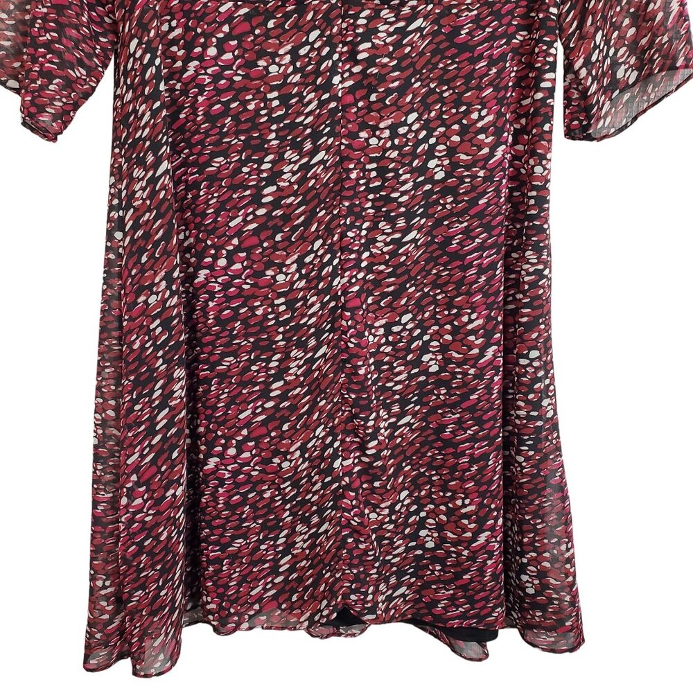 Lane Bryant Size 20 Dress Chiffon Faux Wrap Lined 3/4 Sleeve Flowy Lined Midi - Picture 8 of 10